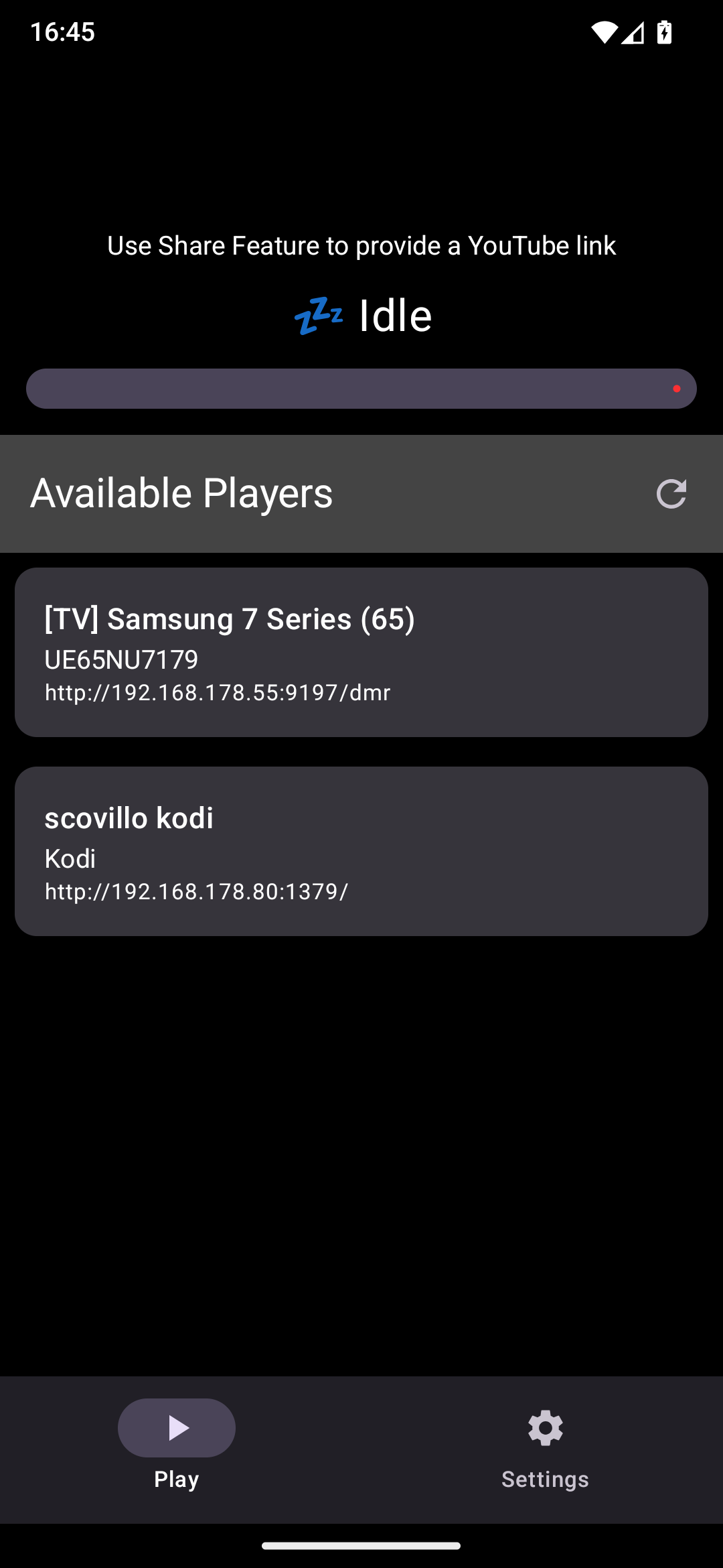 PlayOnDlna in idle mode