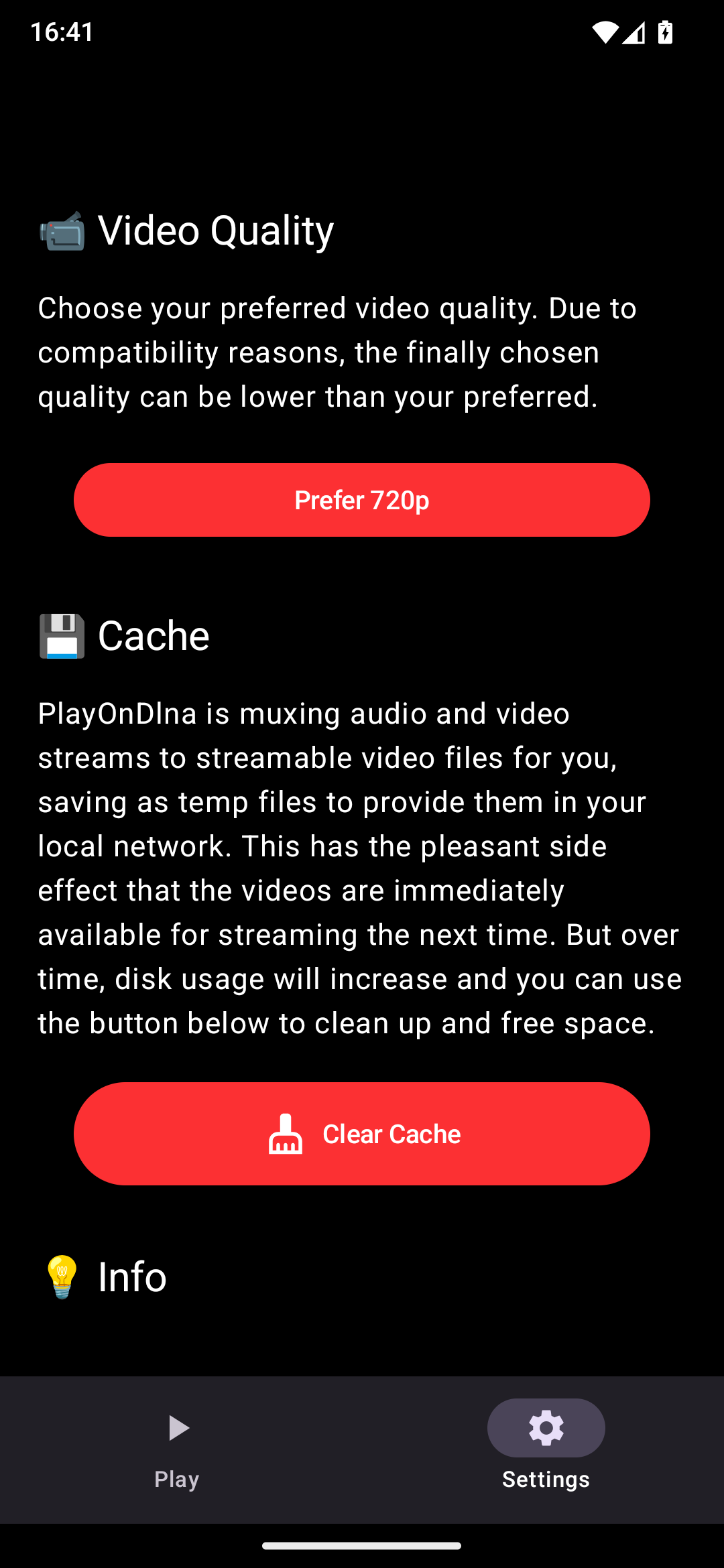 PlayOnDlna settings